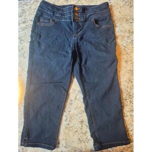 Dark Wash High-Waisted Capris / Cropped Jeans - Size 4